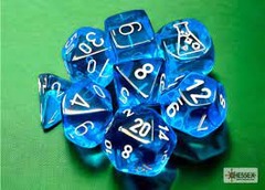 CHX30063 - 7-Die Set Translucent: Tropical Blue/White (Lab Dice 7)